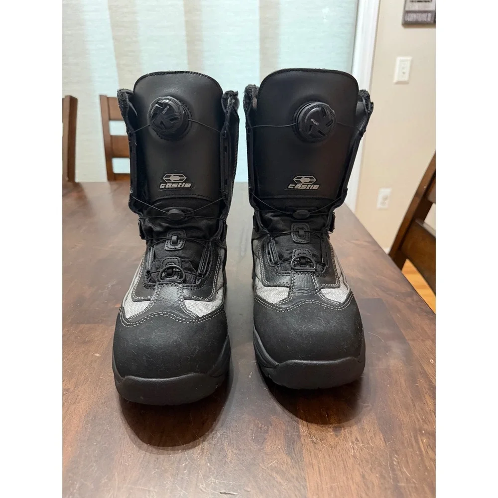 Castle X Charge Snowmobile Boots Womens 10 Black  Waterproof Atop Dial Lacing